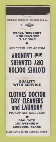 Matchbook Cover - Clothes Doctor Dry Cleaners Lubbock TX