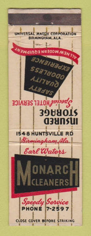 Matchbook Cover - Monarch Cleaners Birmingham AL