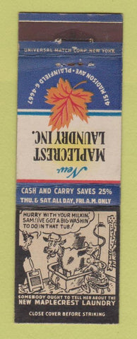 Matchbook Cover - Maplecrest Laundry Cleaners Plainfield NJ