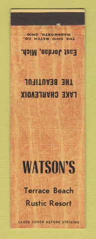 Matchbook Cover - Watson's East Jordan MI Terrace Beach Resort