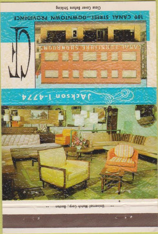 Matchbook Cover - Canal Furniture Showroom Providence RI 40 Strike