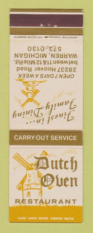 Matchbook Cover - Dutch Oven Restaurant Warren MI