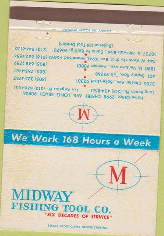 Matchbook Cover - Midway Fishing Tool Santa Monica CA 40 Strike