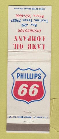 Matchbook Cover - Phillips 66 oil gas Lamb Texline TX WEAR