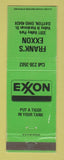 Matchbook Cover - Exxon oil gas Frank's Dayton OH