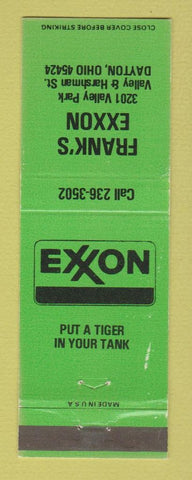 Matchbook Cover - Exxon oil gas Frank's Dayton OH
