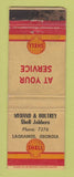 Matchbook Cover - Shell oil gas Myhand Holtrey Lagrange GA WORN