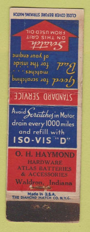 Matchbook Cover - OH Hammond Standard oil gas Waldron IN WEAR