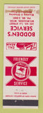 Matchbook Cover - Bodden's Service Mobil oil gas Milwaukee WI STAINED