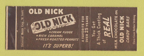 Matchbook Cover - Old Nick Candy Bar
