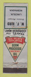 Matchbook Cover - Conoco oil gas WF Hird Lincoln NE WEAR