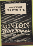 Matchbook Cover - Union Wire Ropes Danville IL 40 Strike