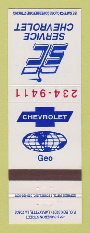 Matchbook Cover - Chevrolet Geo Lafayette LA