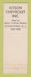 Matchbook Cover - Kitson Chevrolet Eatontown NJ