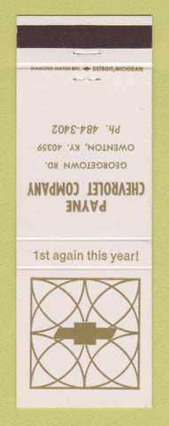 Matchbook Cover - Payne Chevrolet Owenton KY