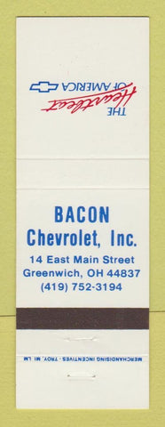 Matchbook Cover - Bacon Chevrolet Greenwich OH