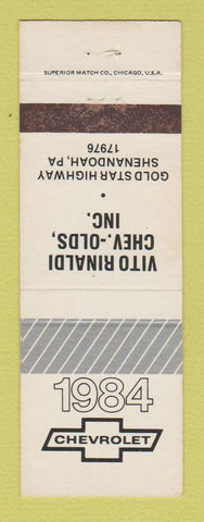 Matchbook Cover - 1984 Chevrolet Vitro Rinaldi Oldsmobile Shenandoah PA WEAR