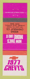 Matchbook Cover - 1977 Chevrolet Koons Wymore Blue Springs NE