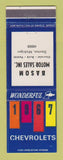 Matchbook Cover - 1967 Chevrolet Bason Buick Pontiac Stanton MI