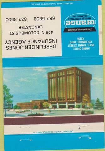 Matchbook Cover - Derflinger Jones Insurance Lancaster PA 40 Strike