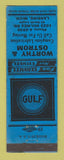 Matchbook Cover - Gulf oil gas Worthy Ostrom Lansing MI WWII WEAR