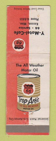Matchbook Cover - Phillips 66 oil gas Y Motel Cafe Kasson MN