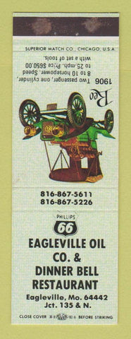 Matchbook Cover - Phillips 66 oil gas Eagleville MO Dinner Bell Restaurant