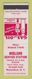 Matchbook Cover - Midland Texaco oil gas Wyandanch NY WEAR