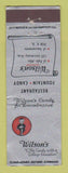 Matchbook Cover - Wilson's Restaurant Candy Palo Alto Sacramento CA CREASED