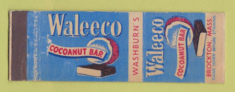 Matchbook Cover - Waleeco Cocoanut Bar Brockton MA candy WEAR