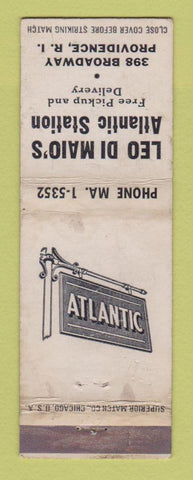 Matchbook Cover - Atlantic oil gas Leo Di Maio's Providence RI WORN