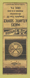 Matchbook Cover - Atlantic oil gas Macks Erie PA Lee Tires POOR