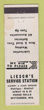 Matchbook Cover - Liesch's Mobil oil gas Wittenberg WI STAINED