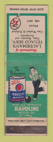 Matchbook Cover - Texaco oil gas Laudeman's  WEAR