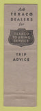 Matchbook Cover - Texaco oil gas Laudeman's  WEAR