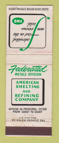 Matchbook Cover - Federated Metals American Smelting WEAR