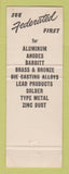 Matchbook Cover - Federated Metals American Smelting WEAR
