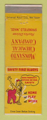 Matchbook Cover - Monsanto Chemical Springfield MA Safety