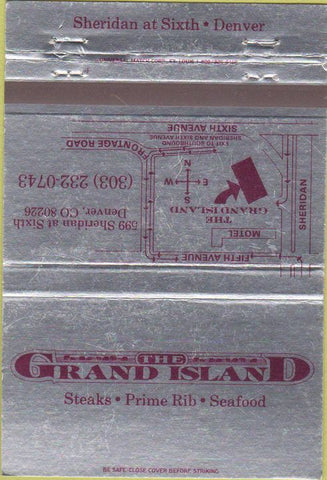Matchbook Cover - The Grand Island Restaurant Denver CO 40 Strike