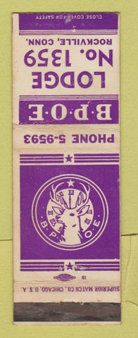 Matchbook Cover - Elks Lodge Rockville CT