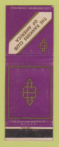 Matchbook Cover - Bankers Club of America New York City?