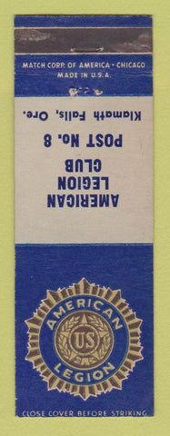 Matchbook Cover - American Legion Post 8 Klamath Falls OR