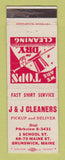 Matchbook Cover - J&J Cleaners Brunswick ME