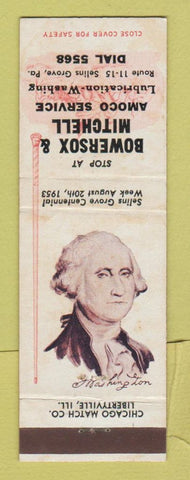 Matchbook Cover - Bowersox Mitchell Amoco oil gas Selins Grove PA WEAR 1953
