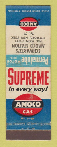 Matchbook Cover - Amoco oil gas Schwartz's Pittsford NY WEAR