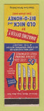 Matchbook Cover - Old Nick Candy Bar Bit O Honey Knife Offer