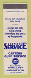 Matchbook Cover - Carter Gulf oil gas Georgetown SC