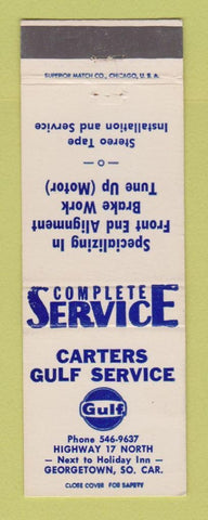 Matchbook Cover - Carter Gulf oil gas Georgetown SC