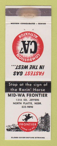 Matchbook Cover - Frontier oil gas Mid Wa North Platte NE WEAR
