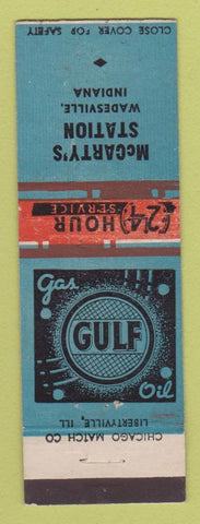 Matchbook Cover - Gulf oil gas McCarty's Wadesville IN